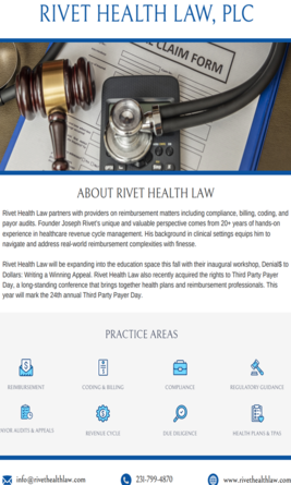 Rivet Health Law Flyer